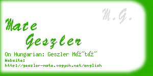 mate geszler business card